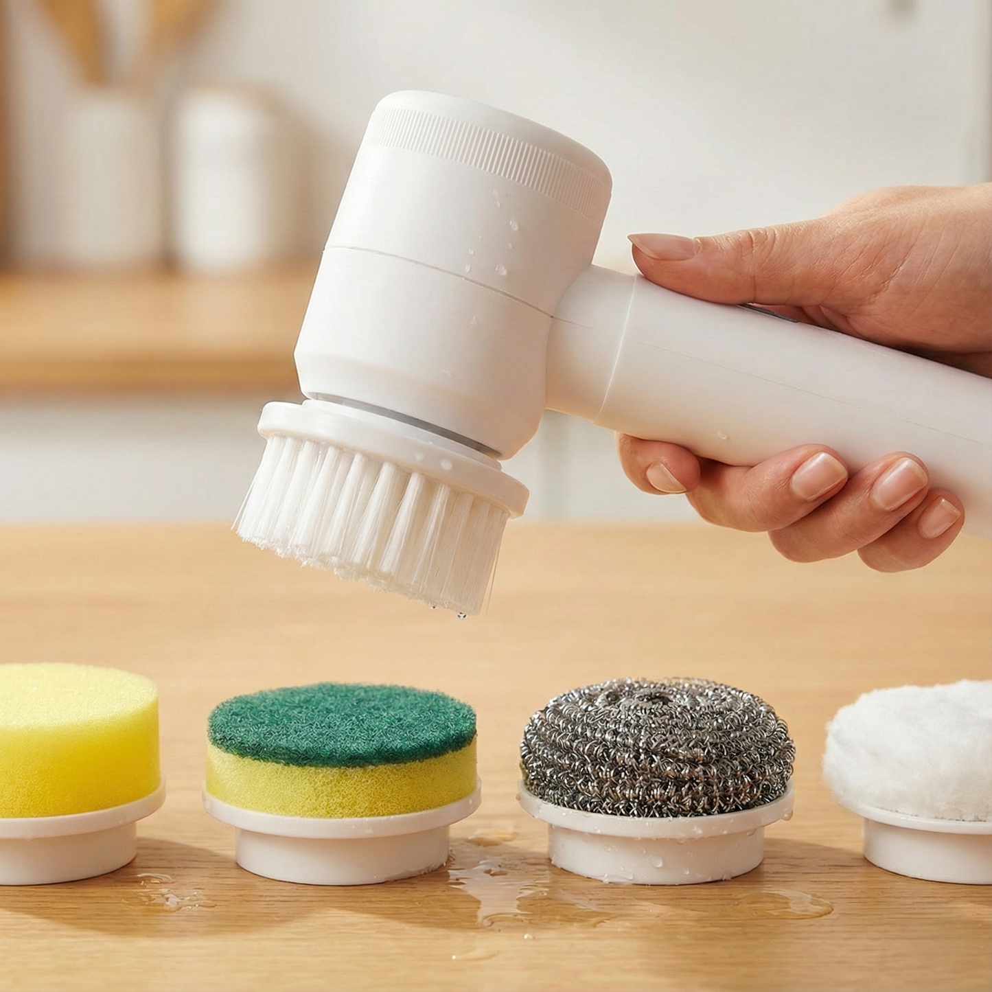 【本日終了！NO.1位 獲得】電動クリーニングブラシ 5点セット — 力いらずで家中ピカピカ